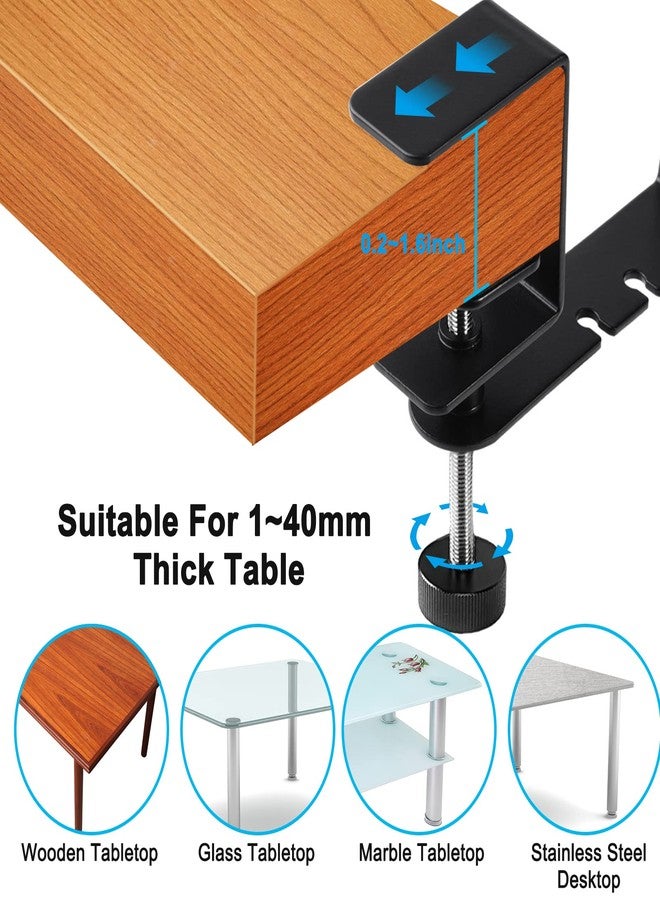 LBTING 2-in-1 Adjustable & 360 Rotating Office Gaming Accessories for Under Desk Headphone Stand, Hanging Headset, Holding Coffee Mug, Drinks, Water Bottle - Black - Image 5